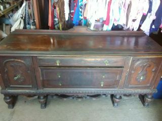 Old Vintage Side Board/ Hutch/ Buffet Style Table 2