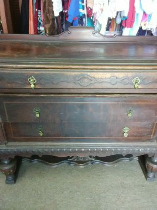 Old Vintage Side Board/ Hutch/ Buffet Style Table 4