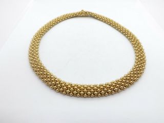 Vintage Ciner Gold Tone Heavy Choker Necklace,  116.  9 Grams