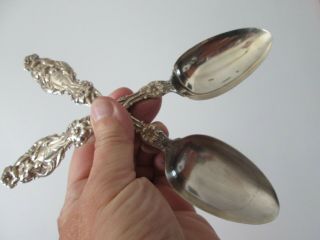 2 - Lily 1902 - Whiting - Sterling - 8 1/4 In Serving Spoons - 4.  2 Toz