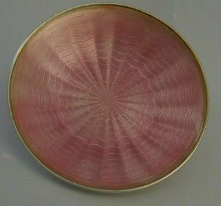 Unusual Solid Silver Pink Enamel Dish David Andersen Norway C1910
