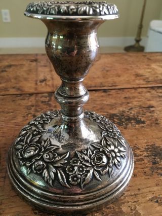 Sterling Silver Weighted S.  Kirk & Sons Candle Stick Holders - A Pair