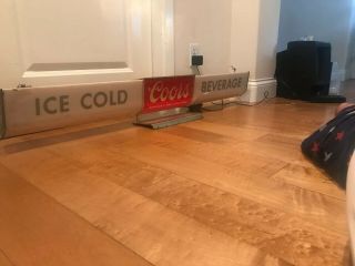 Vtg 1960’s Coors 48” Long Ice Cold Beer Lighted Beer Bar Sign Brass Rare