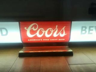 VTG 1960’s Coors 48” Long ICE Cold Beer Lighted Beer Bar Sign BRASS Rare 3