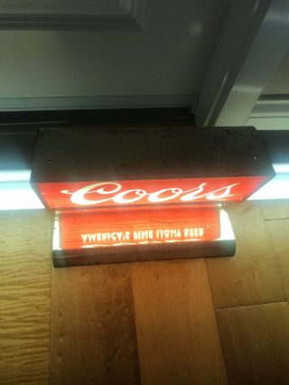 VTG 1960’s Coors 48” Long ICE Cold Beer Lighted Beer Bar Sign BRASS Rare 4