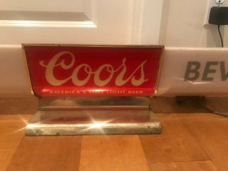 VTG 1960’s Coors 48” Long ICE Cold Beer Lighted Beer Bar Sign BRASS Rare 6