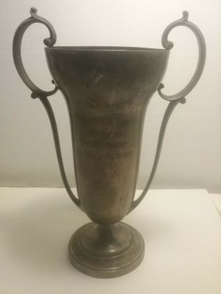 1924ohio State Shoot Sterling Trophy Runner Up Handicap Championship Reed&barton