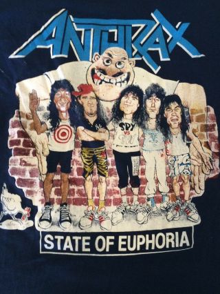 Anthrax Live On The Road To Euphoria Headbangers Ball Tour Concert T - Shirt Rare