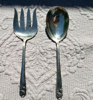 International Sterling Spring Glory Serving Fork And Spoon