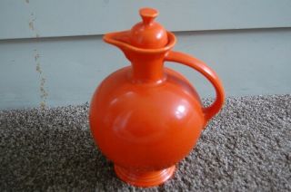 Vintage Fiesta Carafe Pitcher Orange/Red 10 