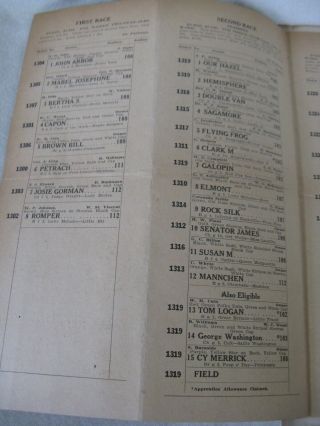 2 Man O ' War 1920 Horse Race Tickets,  Kenilworth Park,  Vintage,  Antique Program 3