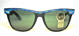 Ray - Ban Usa Nos Vintage B&l Wayfarer Ii W1090 Aqua Blue Mosaic Sunglasses