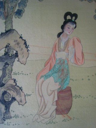 Vintage,  Antique,  Hand Painted Chinese Art,  Signed.  16  X 14  In.  C - 2