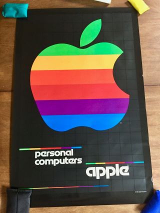 Very Rare 1980 Apple Personal Computers Logo Posters 23 X 35 "