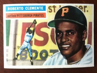 1956 Topps Roberto Clemente Baseball Card No Creases Really - Vintage