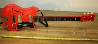 Vintage 60 ' s Toy Electric Guitar Italy Gibson ES double cut Bontempi 19.  5 