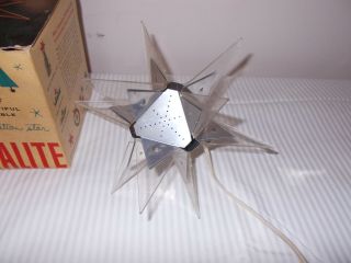 Vintage Crystalite Star Lucite Lighted Christmas Tree Topper 4