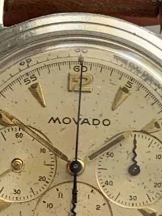 Vintage Movado Steel Chronograph m95 95M Sub Sea 19038 Borgel Case 9