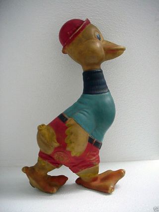 Vintage " Mr.  Squawker " Duck Toy By Rempel Mfg.  Co.  Soft & Squeaks