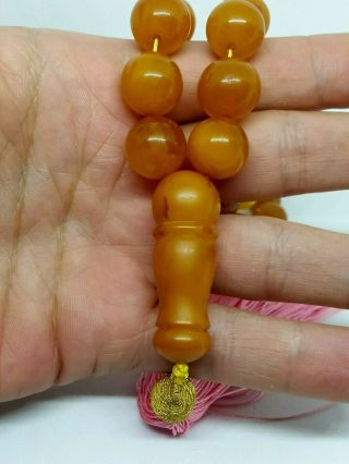 Antique Natural Baltic Amber ISLAMIC 45 PRAYER BEADS ROSARY Butterschotch 57,  50g 4