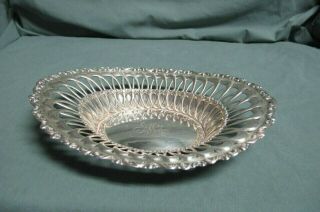 Antique 1909 Whiting Sterling Silver Pierced & Repousse Bowl Basket / Dish