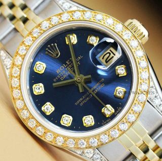 Rolex Ladies Datejust Brilliant Diamond 18k Yellow Gold & Stainless Steel Watch