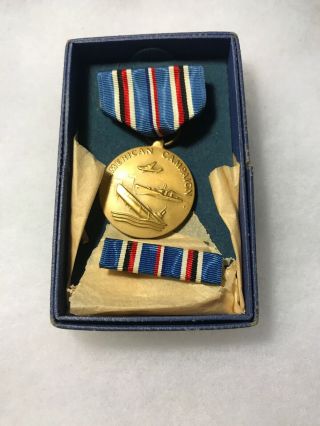Ww2 Us American Campaign Medal Boxed (d543