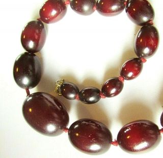 Art Deco Vintage Cherry Amber Bakelite Bead Necklace