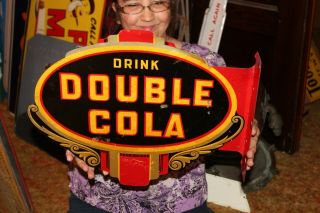 Rare Vintage c.  1940 Double Cola Soda Pop 2 Sided 18 