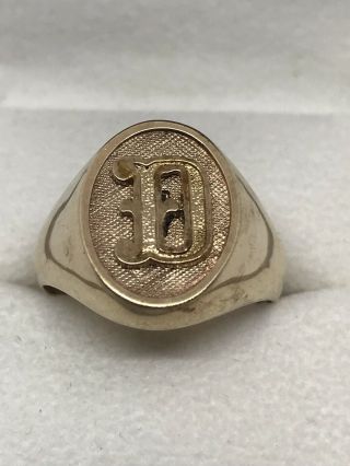 Vintage Mens Signet 10k Ring Initial “d” 5.  5grams Size 10