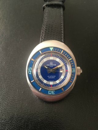 Rare Vintage Aquadive 200 Blue Dial & Bezel Dive Watch