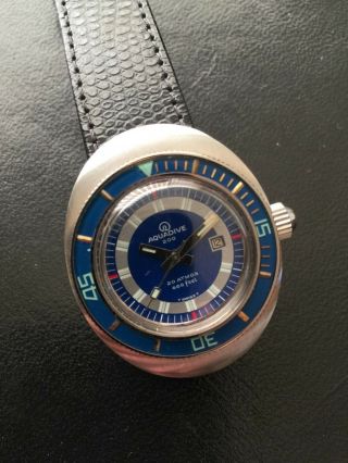 Rare Vintage Aquadive 200 Blue Dial & Bezel Dive watch 3