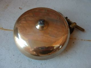Vintage Boxing Ring Bell Cast Iron Base Brass Bell Measures 8 " Diameter.