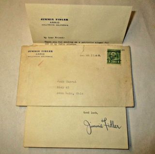 WWII Era Jimmie Fidler Letter Patriotic Slogan War Bond Prize Envelope 1c Arrid 3