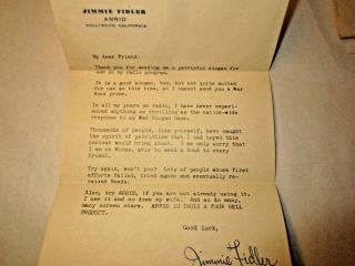 WWII Era Jimmie Fidler Letter Patriotic Slogan War Bond Prize Envelope 1c Arrid 6