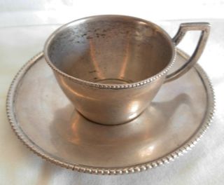 Antique Austro Hungarian Silver Cup And Saucer - 69.  2 Grams - - Maker L & C