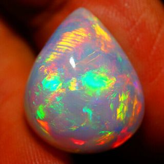 10.  90 Ct White Base Ethiopian Opal Electric Fire Aaa Quality Rare Gemstone
