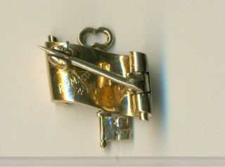 Rare Yale Scroll & Key senior society fraternity 14k gold pin badge - Wow 7