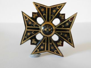 Antique Pique Brooch With Gold Decoration