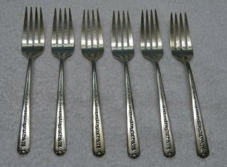 Towle Rambler Rose Sterling Silver Salad Forks 6 Piece Set Floral Flatware