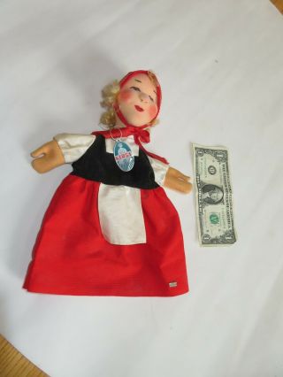 Vintage KERSA Little Red Riding Hood DOLL Hand Puppet Toy w/ Tag (R116) 2