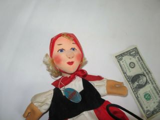 Vintage KERSA Little Red Riding Hood DOLL Hand Puppet Toy w/ Tag (R116) 3