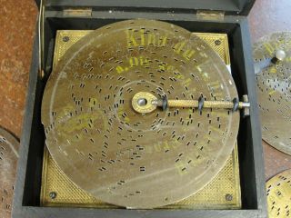 Extremely Rare Antique 1870 ' s POLYPHON Disc Music Box w/ 4 Discs 4