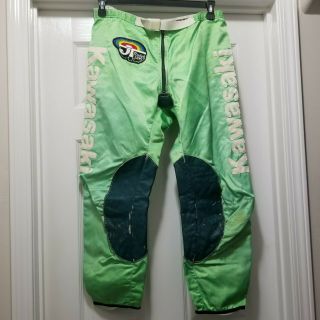Vintage 1980s Jt Racing Kawasaki Motocross Green Pants Size 32 Ron Lechien