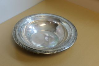 Vintage 10 " Sterling Silver Bowl - Courtship Pattern
