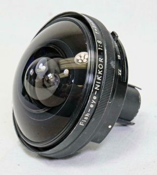 Rare Nikon Fish - Eye Nikkor 8mm F/8.  0 Vintage Lens - Must Read (2735)