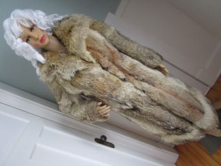 Vintage Made In Canada Rare Real Lynx Fur Coat Full Length Women 