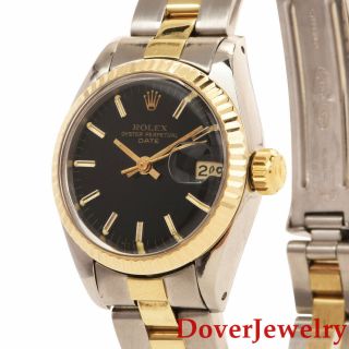 Vintage Rolex Oyster Perpetual Date 14k Yellow Gold Stainless Steel Watch Nr