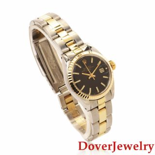 Vintage Rolex Oyster Perpetual Date 14K Yellow Gold Stainless Steel Watch NR 3