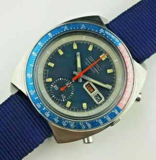 Vintage Seiko Pepsi 6139 - 6002 Automatic Chronograph Japan Dial Wrist Watch